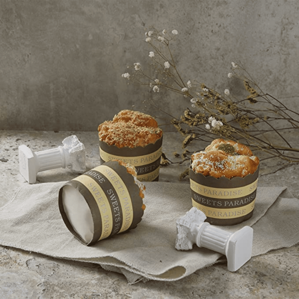 muffins on a beige backdrop