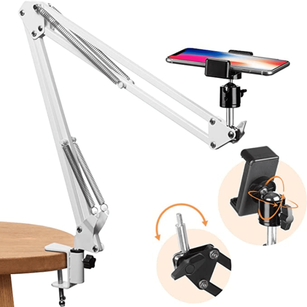 overhead tripod that is attached to a desk