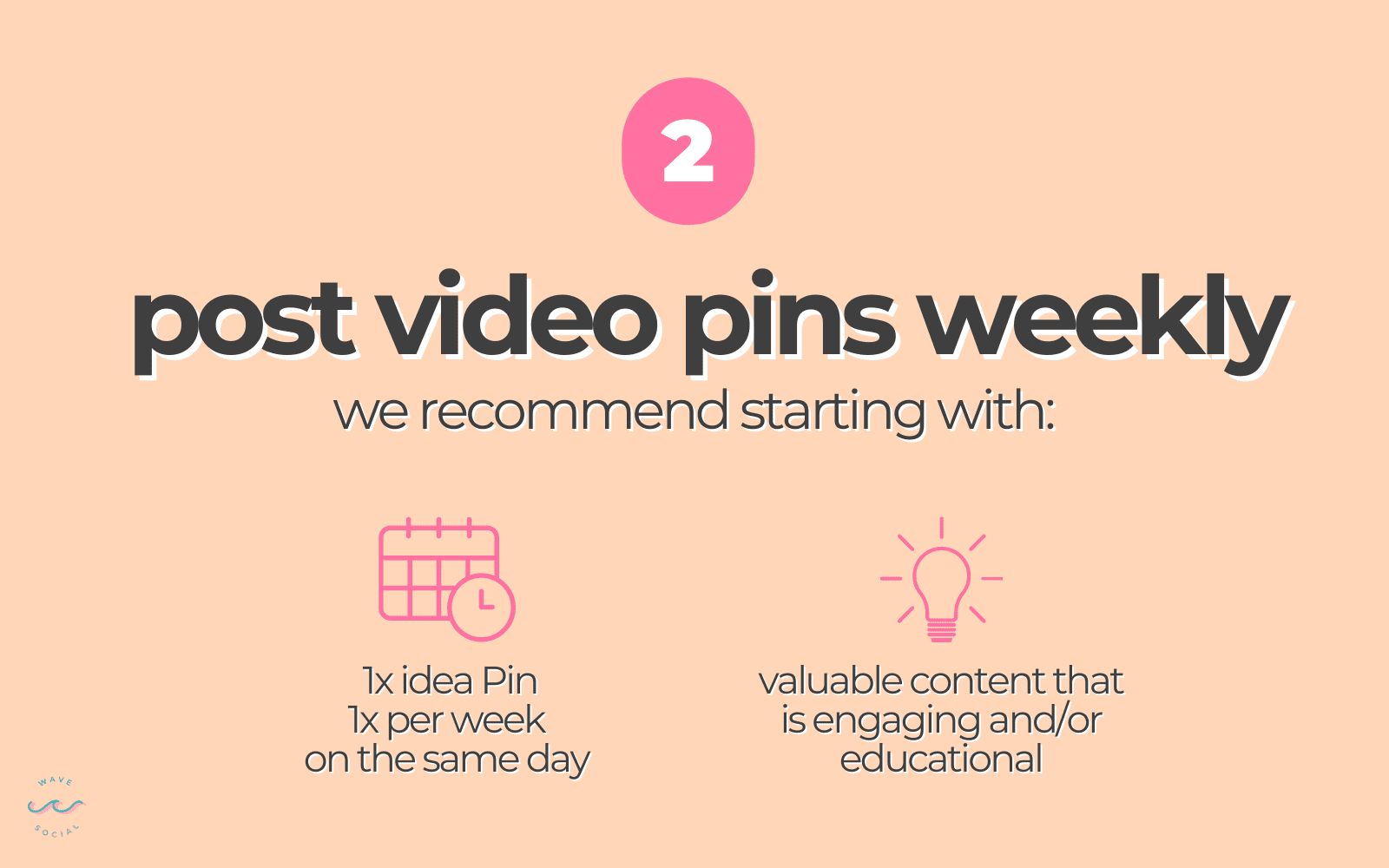 post video pins weekly. we recommend starting with 1 idea pin per week