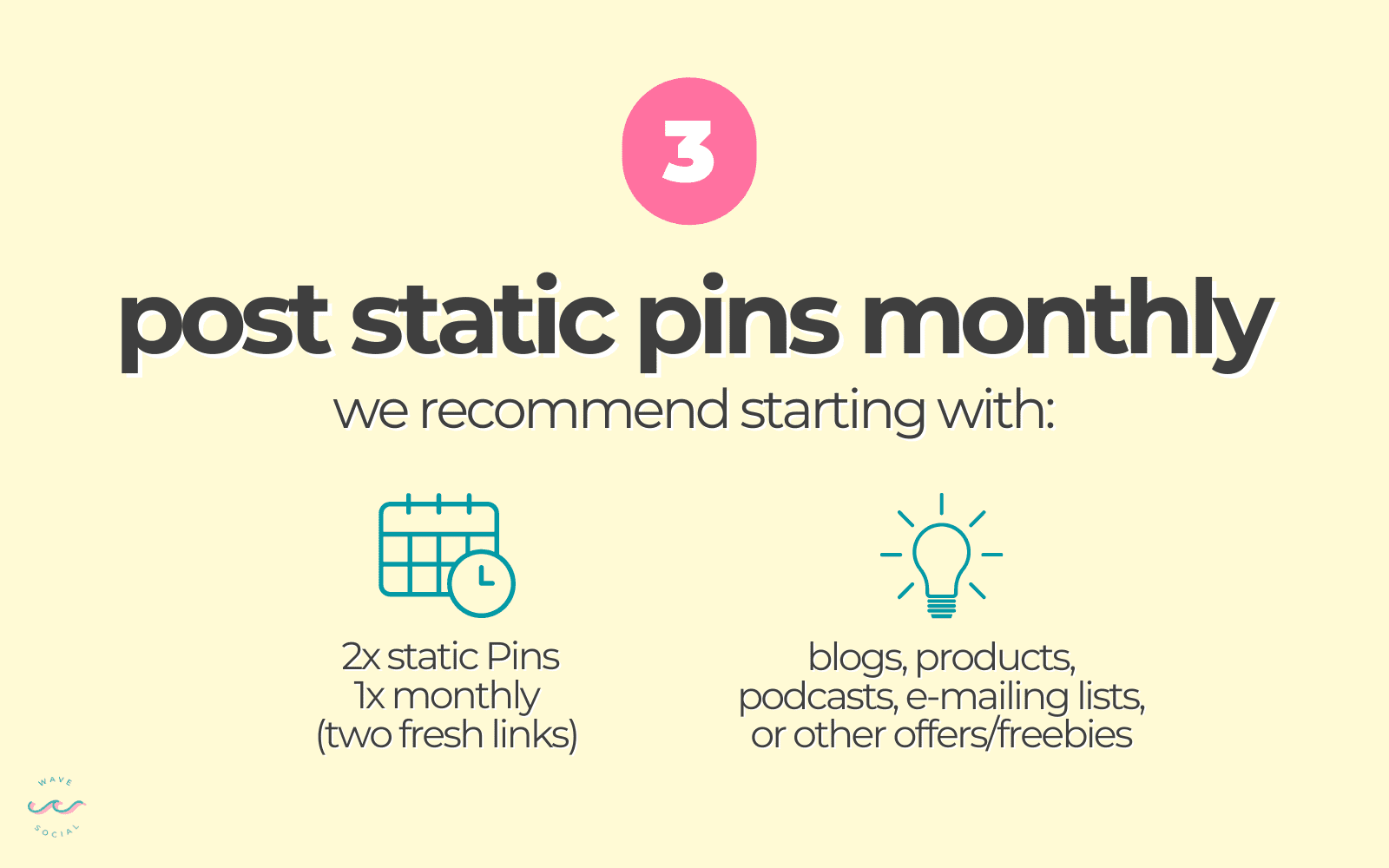 post new static pins 2x per month